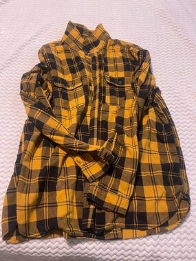 Original Use Yellow & Black Plaid Button-Down Shirt